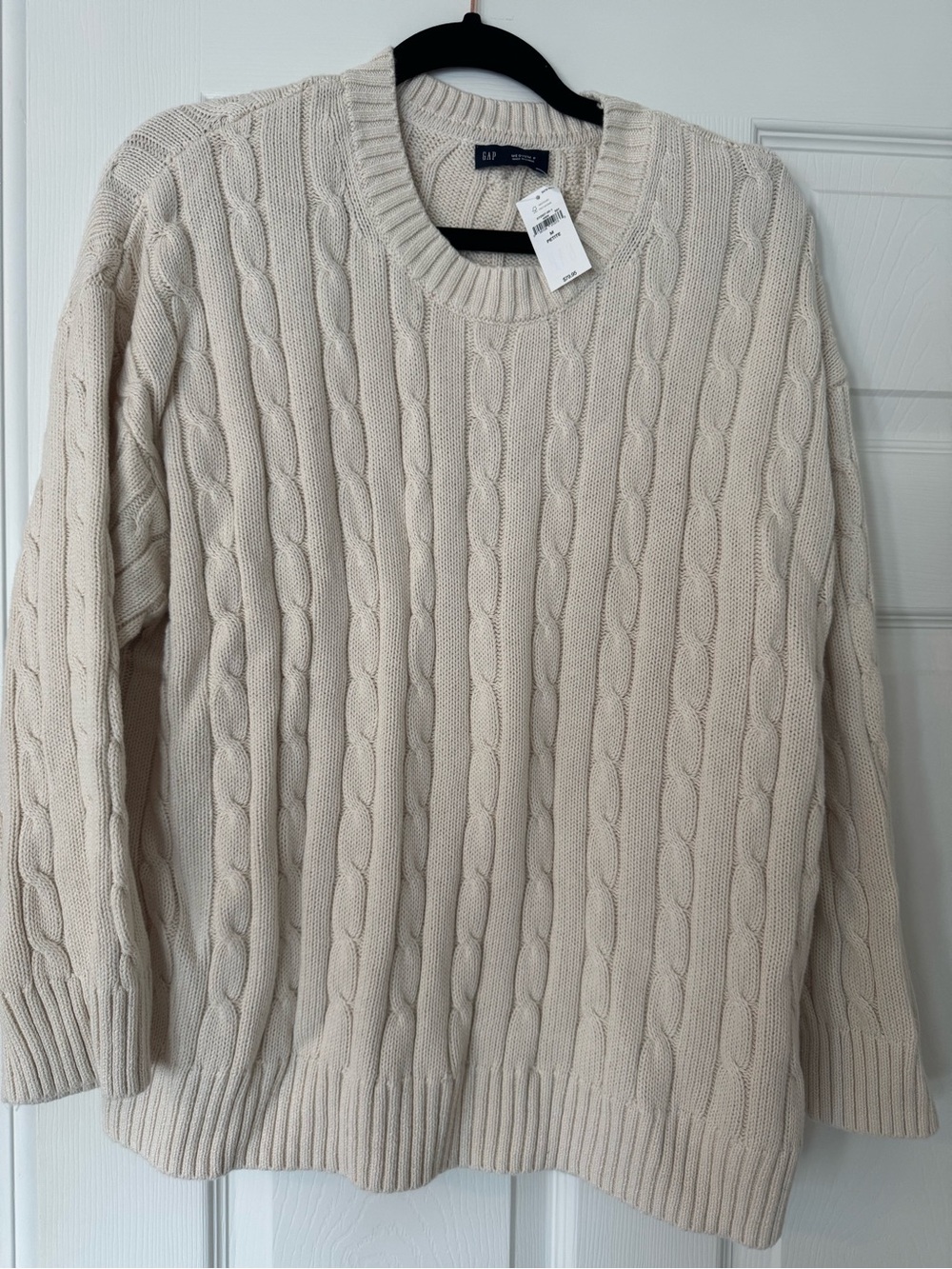 GAP Cable Knit Crewneck Sweater - Beige/Cream